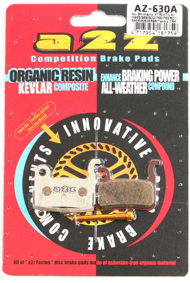 Тормозные колодки для велосипеда A2Z 630 (Shimano, Tektro, TRP) gnn (полимерные (organic) подложка алюминий с пружиной)
Тормозные колодки для велосипеда A2Z 630 (Shimano, Tektro, TRP) gnn (полимерные (organic) подложка алюминий с пружиной)