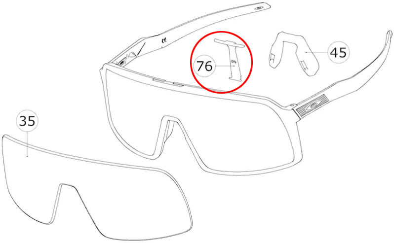 

Мост для очков Oakley Sutro (серебристый комплект 1 шт)