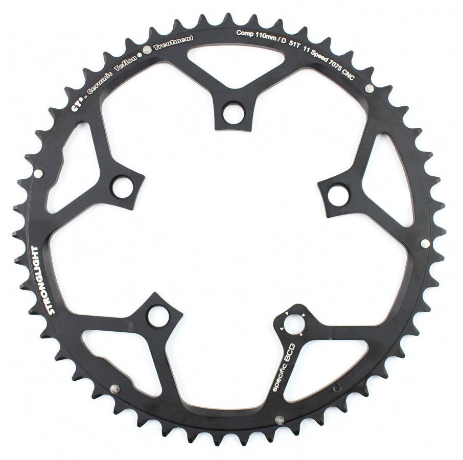 

Звезда системы Stronglight 7075-T6 CT для Campagnolo Type D BCD110 11 скоростей (черный 36 BCD 110 мм)