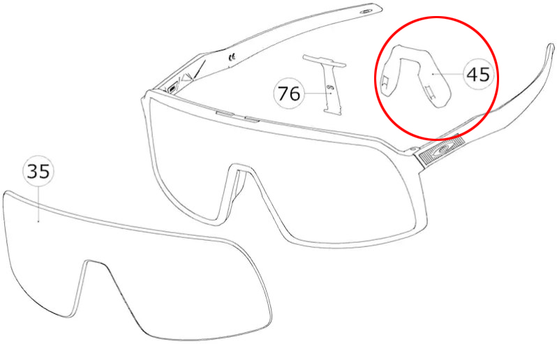 

Носовые упоры для очков Oakley Sutro (черный)