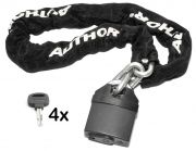 Велозамок-цепь Author ACHL-65, комплект ключей, цепь 8x900 мм