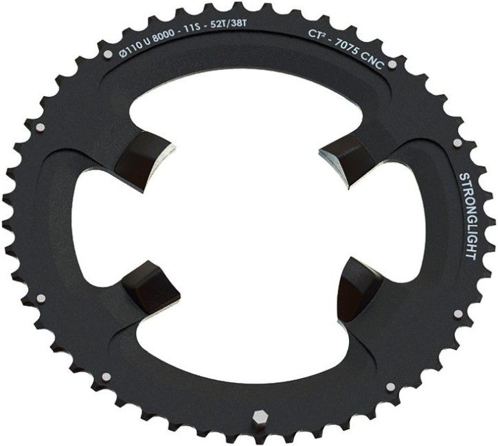 

Звезда системы Stronglight для Shimano Ultegra FC-R8000 7075-T6 CT (черный 52 BCD 110 ассиметричный (Shimano))