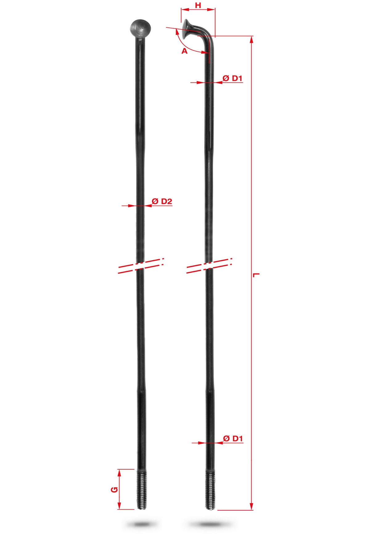

Спица Rodi Double Butted Oxidised нержавеющая сталь (черный 286 мм)