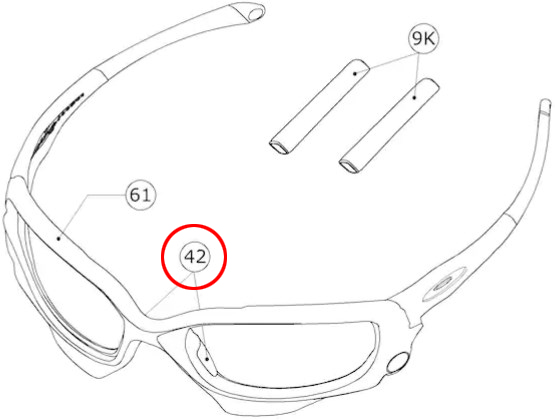 

Носовые упоры для очков Oakley Jawbone (черный)