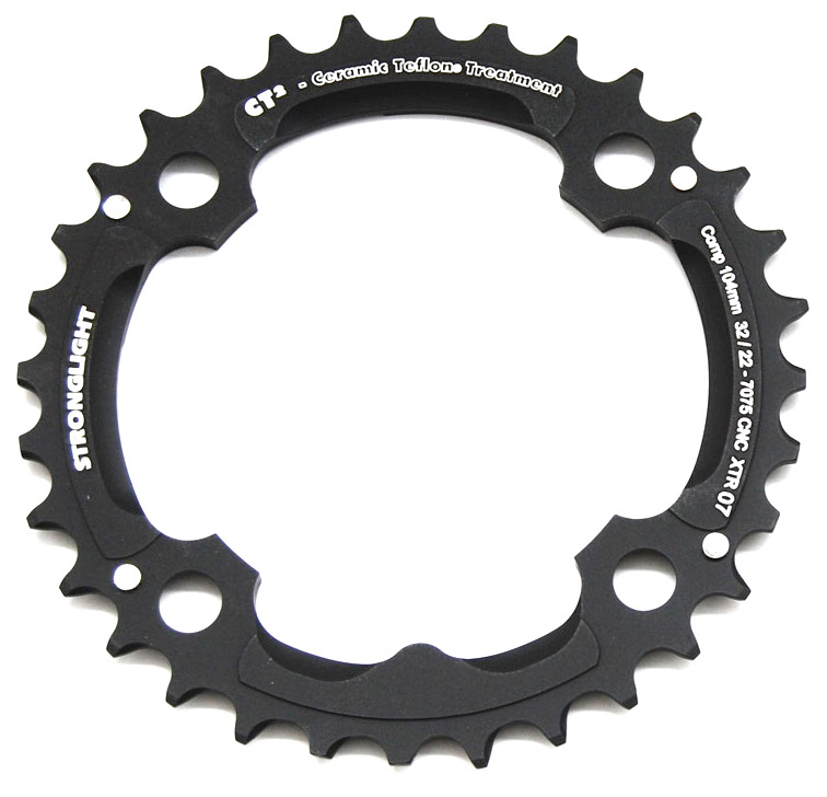 

Звезда системы Stronglight для Shimano XTR FC M970 7075-T6 CT (черный 32 BCD 104 мм)