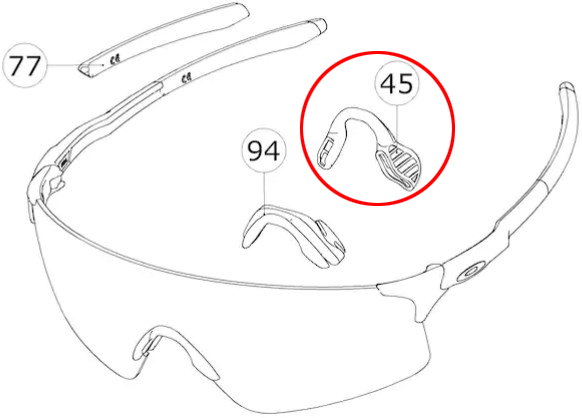 

Носовые упоры для очков Oakley EVZero (черный)