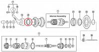 Левый подшипник планетарной втулки Shimano 3C41 3/16" - 14 шаров