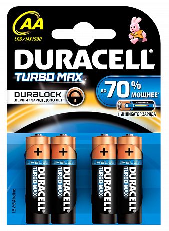 Фото Батарейка Duracell AA Turbo MAX. Купить Батарейка Duracell AA Turbo MAX  в Санкт-Петербурге, доставка по России