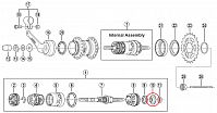 Правый конус с пыльником планетарной втулки Shimano 3C40