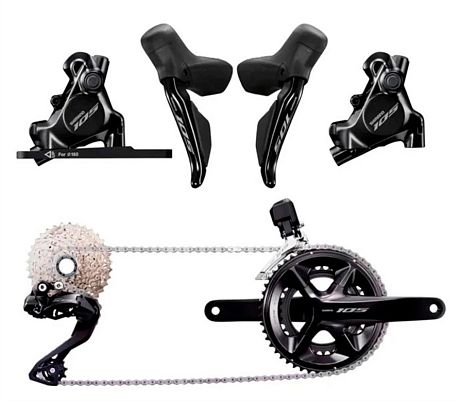 Фото Группа оборудования Shimano 105 R7170 DI2 Disc. Купить Группа оборудования Shimano 105 R7170 DI2 Disc  в Санкт-Петербурге, доставка по России