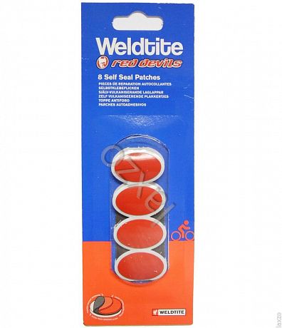 Фото Аптечка Weldtite Red Devils набор овальных самоклеящихся заплаток. Купить Аптечка Weldtite Red Devils набор овальных самоклеящихся заплаток  в Санкт-Петербурге, доставка по России
