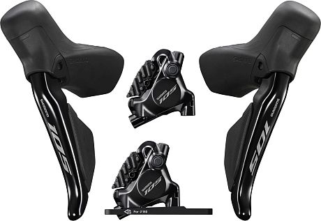 Фото Электрогидравлические шоссейные пистолеты Shimano Di2 105 ST-7170 с тормозами BR-7170 (2х12). Купить Электрогидравлические шоссейные пистолеты Shimano Di2 105 ST-7170 с тормозами BR-7170 (2х12)  в Санкт-Петербурге, доставка по России