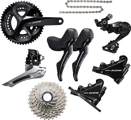 Фото Группа оборудования Shimano 105 R7020 Disc. Купить Группа оборудования Shimano 105 R7020 Disc  в Санкт-Петербурге, доставка по России