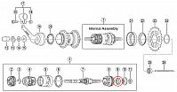 Правый подшипник планетарной втулки Shimano 3C40 7/32" на 8 шаров