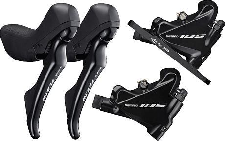 Фото Шоссейные пистолеты Shimano 105 BL-ST-R7020 (2x11) с гидравлическим тормозом BR-R7070. Купить Шоссейные пистолеты Shimano 105 BL-ST-R7020 (2x11) с гидравлическим тормозом BR-R7070  в Санкт-Петербурге, доставка по России